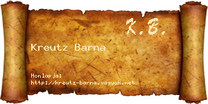 Kreutz Barna névjegykártya